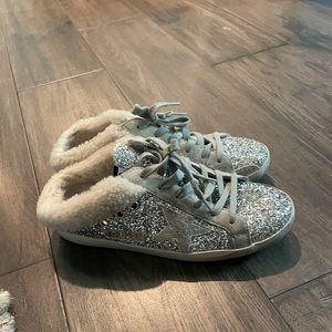Golden Goose - Superstar Sabot Glitter Shearling Slide